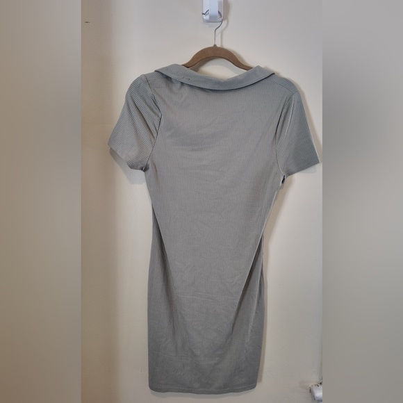 Love Tree Mint Sage Mini Dress Size L Stretchy Fit Summer Lagonlook Minimalist - Picture 2 of 8
